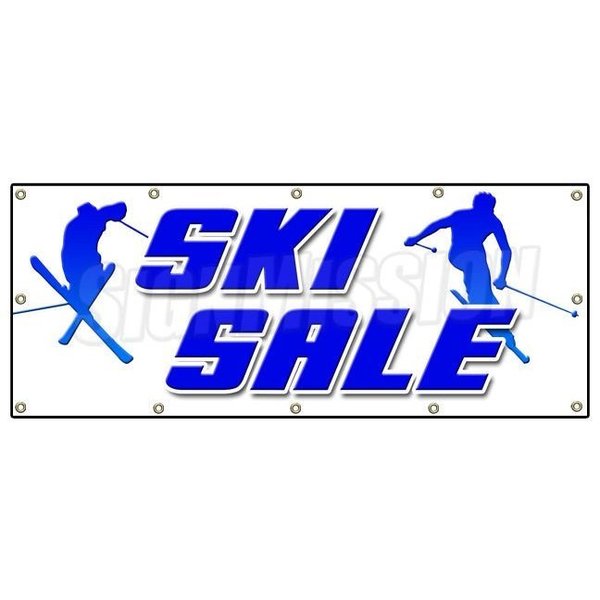 Signmission SKI SALE BANNER SIGN snow winter boots clothes poles name brand skier B-120 Ski Sale